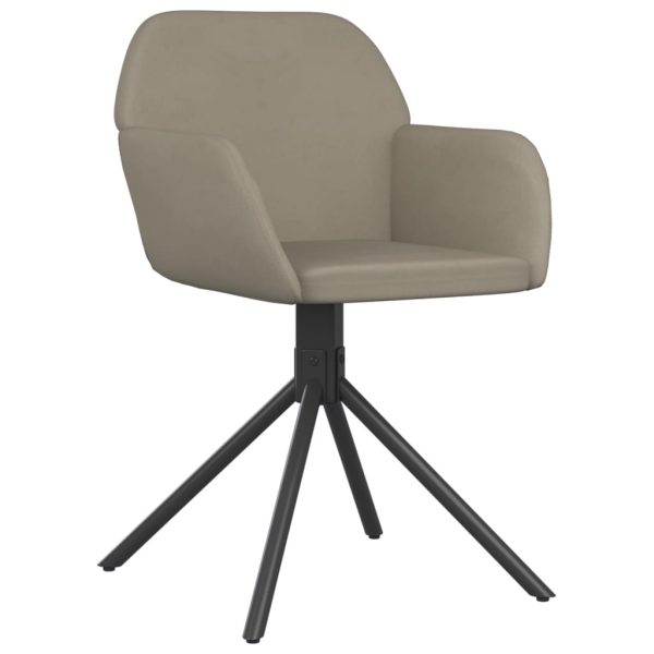 Cadeiras de jantar giratórias 2 pcs veludo cinzento-claro - Image 2