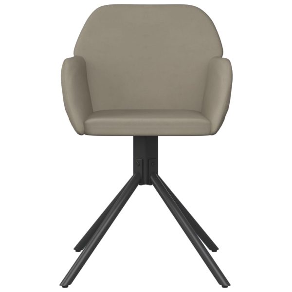 Cadeiras de jantar giratórias 2 pcs veludo cinzento-claro - Image 3