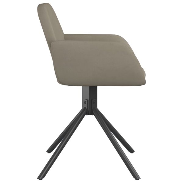 Cadeiras de jantar giratórias 2 pcs veludo cinzento-claro - Image 4