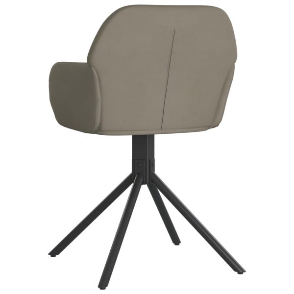 Cadeiras de jantar giratórias 2 pcs veludo cinzento-claro - Image 5