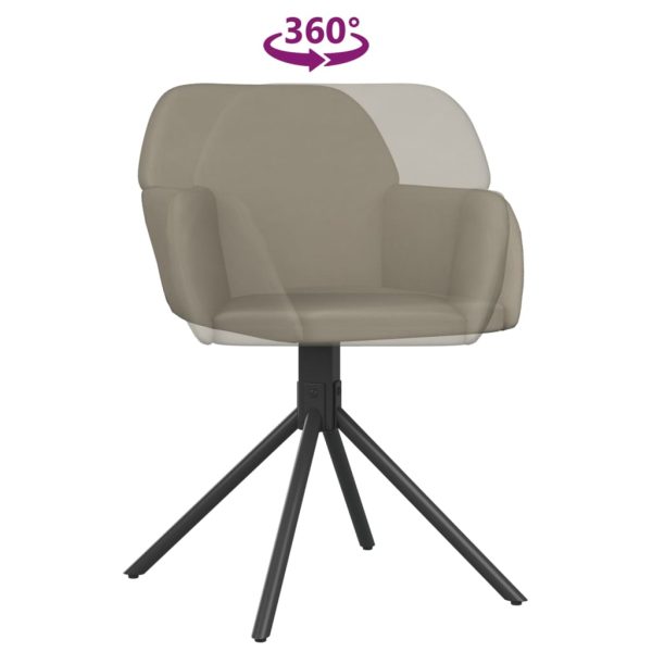 Cadeiras de jantar giratórias 2 pcs veludo cinzento-claro - Image 6