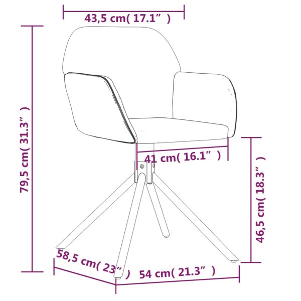 Cadeiras de jantar giratórias 2 pcs veludo cinzento-claro - Image 8