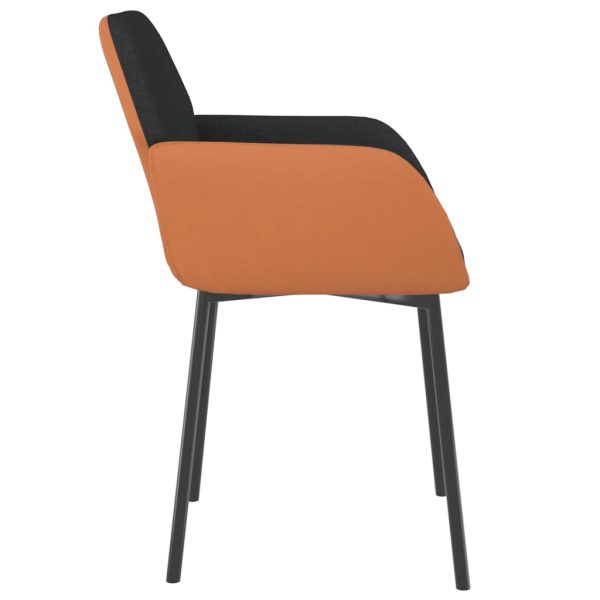 Cadeiras de jantar 2 pcs tecido/couro artificial preto - Image 4