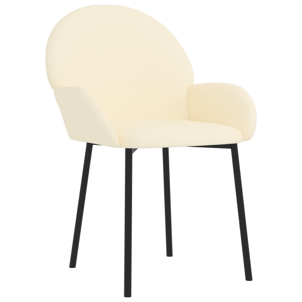 Cadeiras de jantar 2 pcs couro artificial cor creme - Image 2