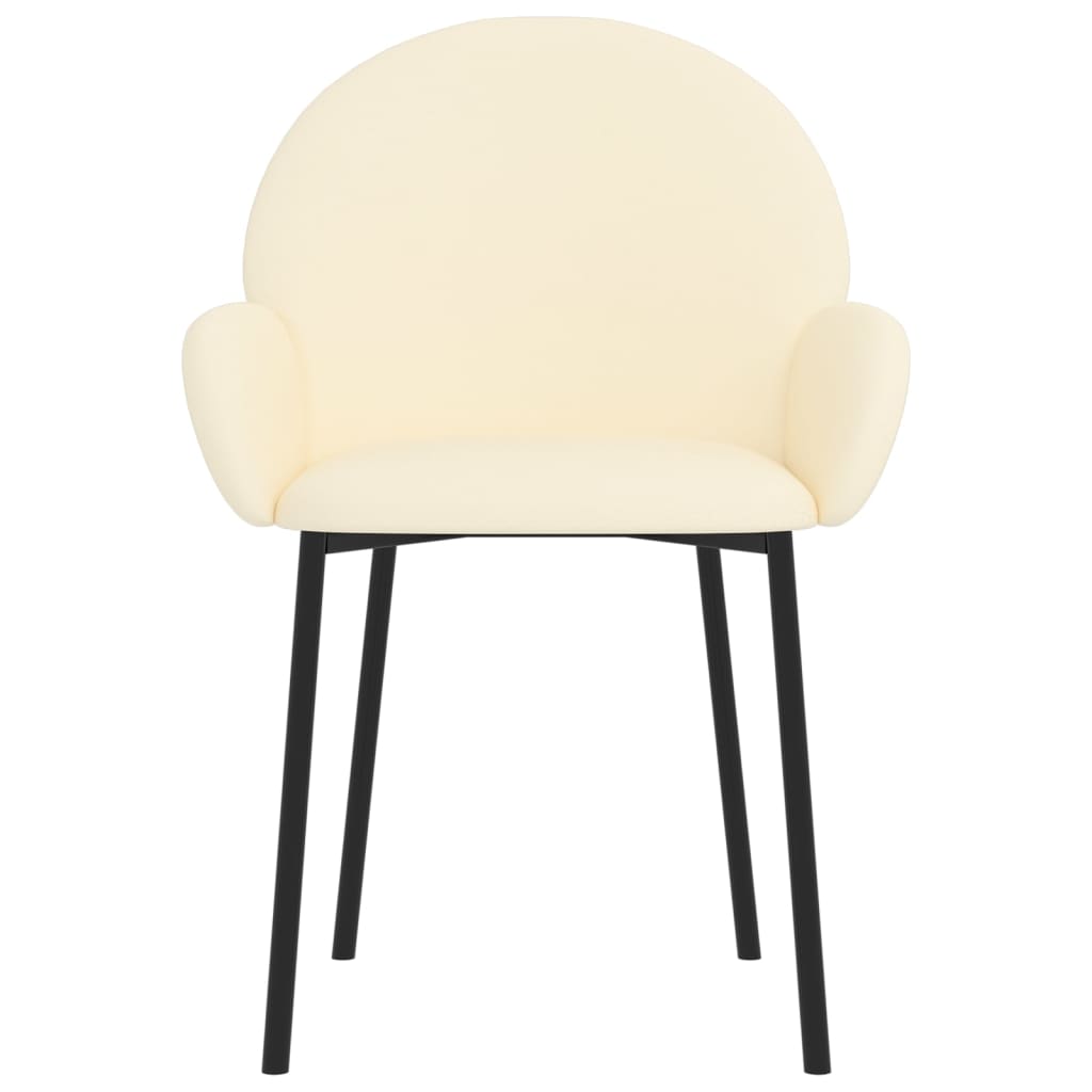 Cadeiras de jantar 2 pcs couro artificial cor creme - Image 3