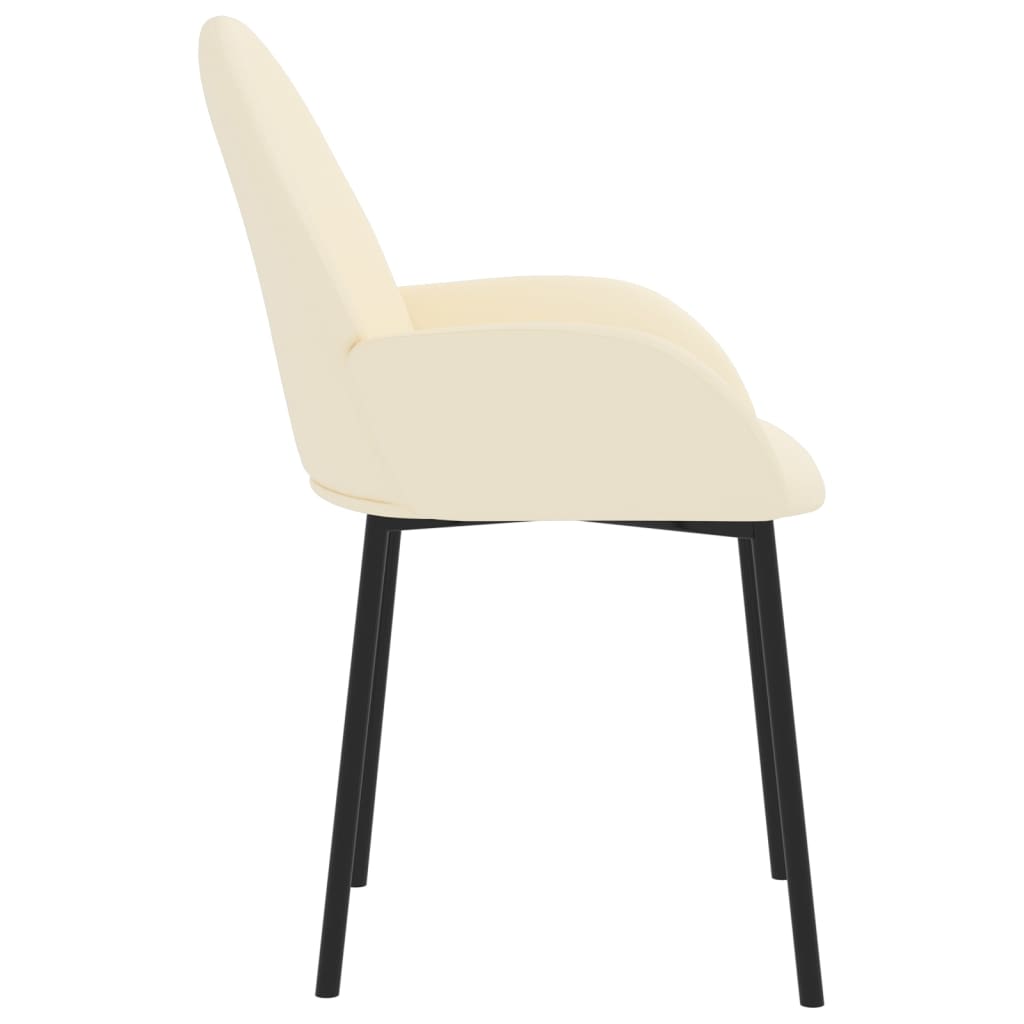 Cadeiras de jantar 2 pcs couro artificial cor creme - Image 4