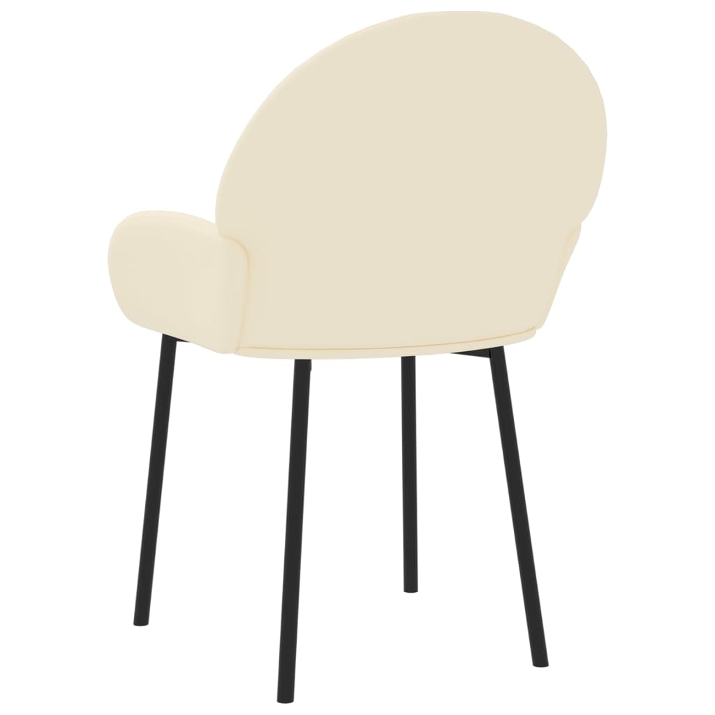 Cadeiras de jantar 2 pcs couro artificial cor creme - Image 5