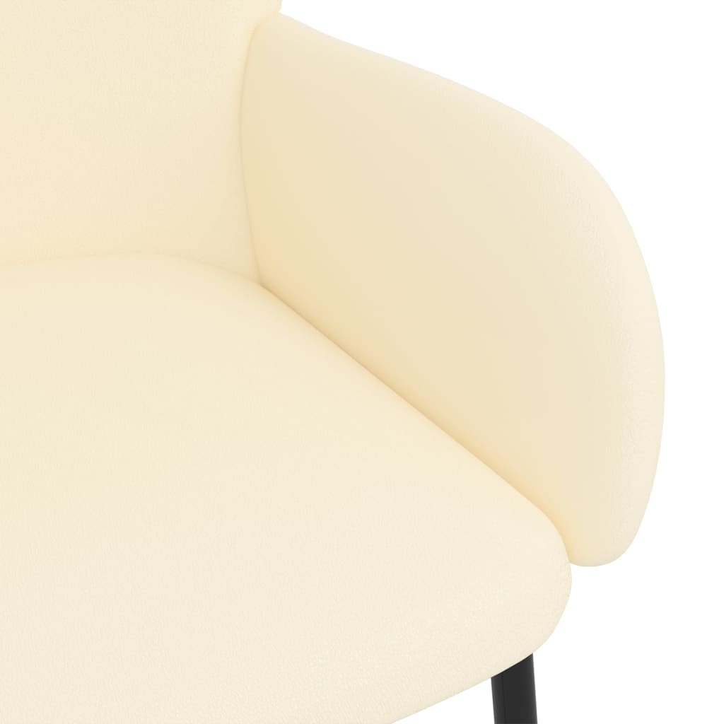 Cadeiras de jantar 2 pcs couro artificial cor creme - Image 6
