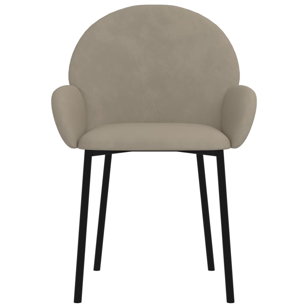 Cadeiras de jantar 2 pcs veludo cinzento-claro - Image 3