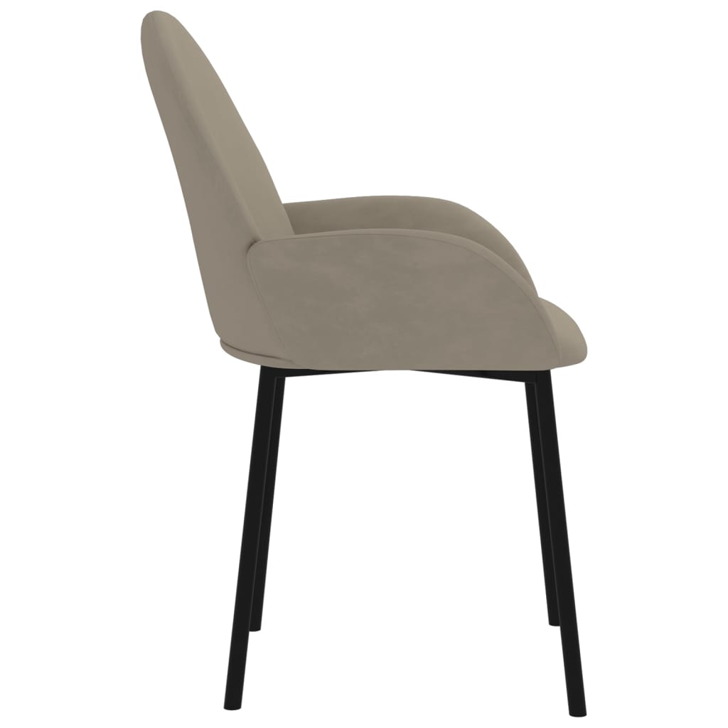 Cadeiras de jantar 2 pcs veludo cinzento-claro - Image 4