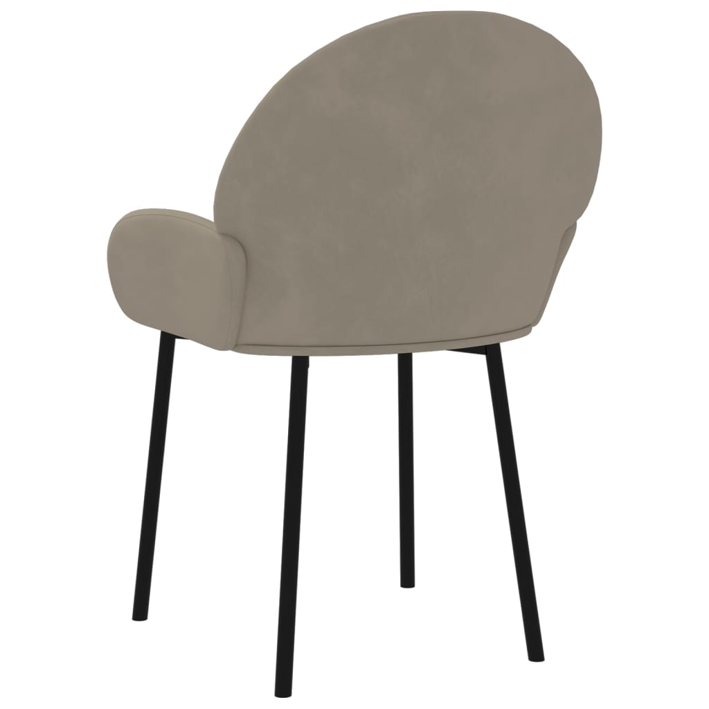 Cadeiras de jantar 2 pcs veludo cinzento-claro - Image 5