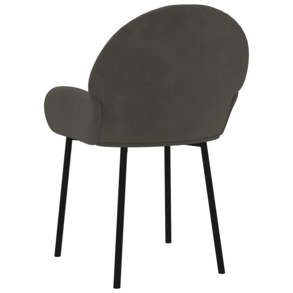 Cadeiras de jantar 2 pcs veludo cinzento-escuro - Image 5