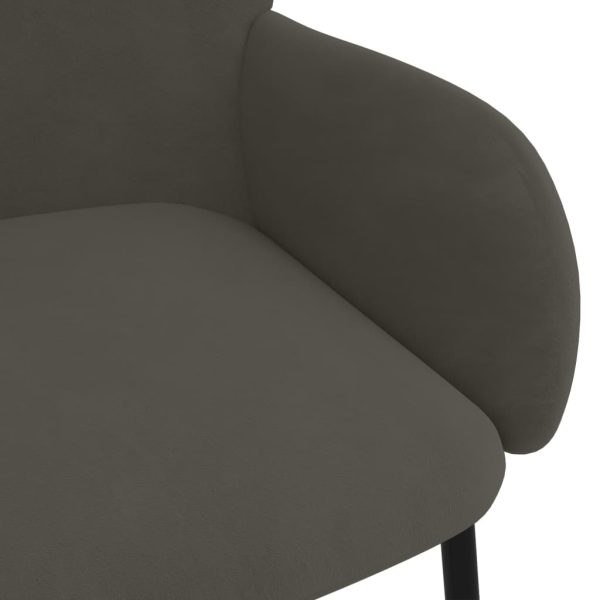 Cadeiras de jantar 2 pcs veludo cinzento-escuro - Image 6