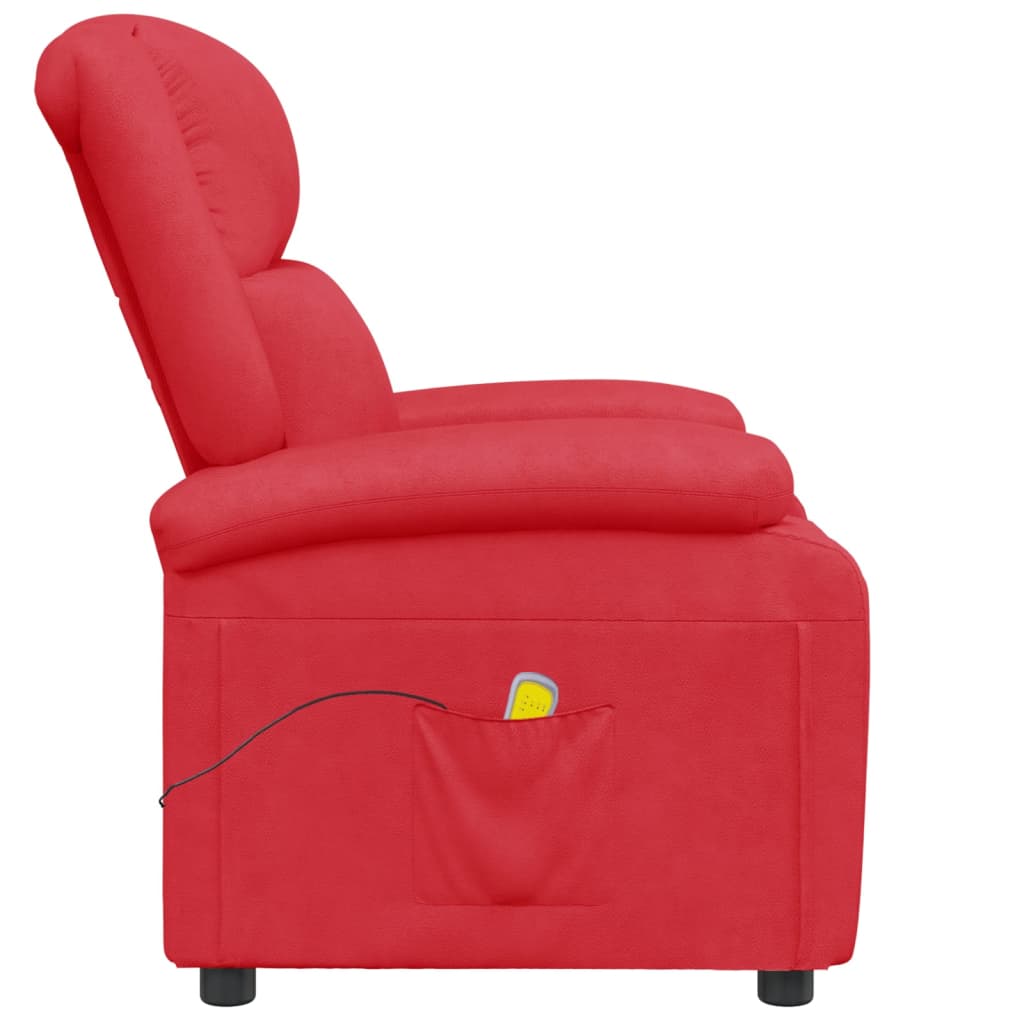 Cadeira de massagens couro artificial vermelho - Image 4