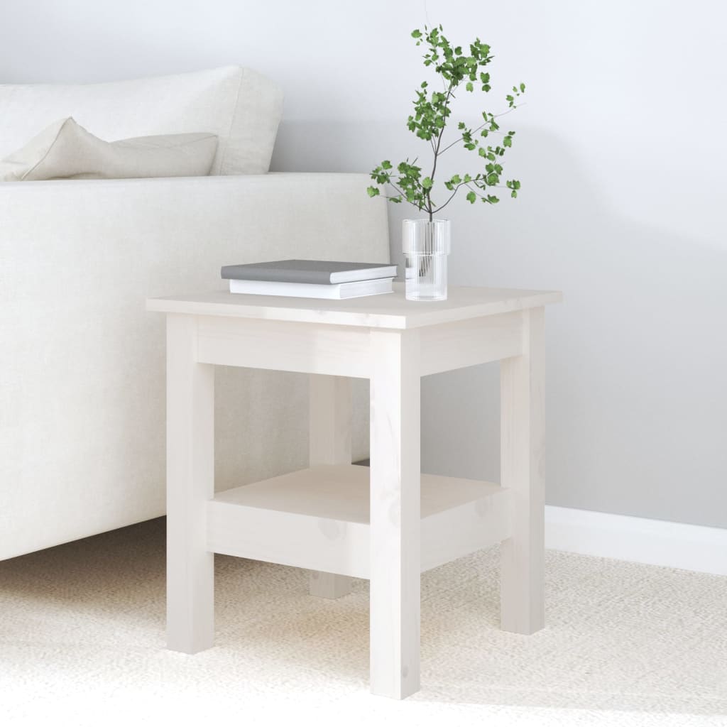Mesa de centro 35x35x40 cm pinho maciço branco - Image 3