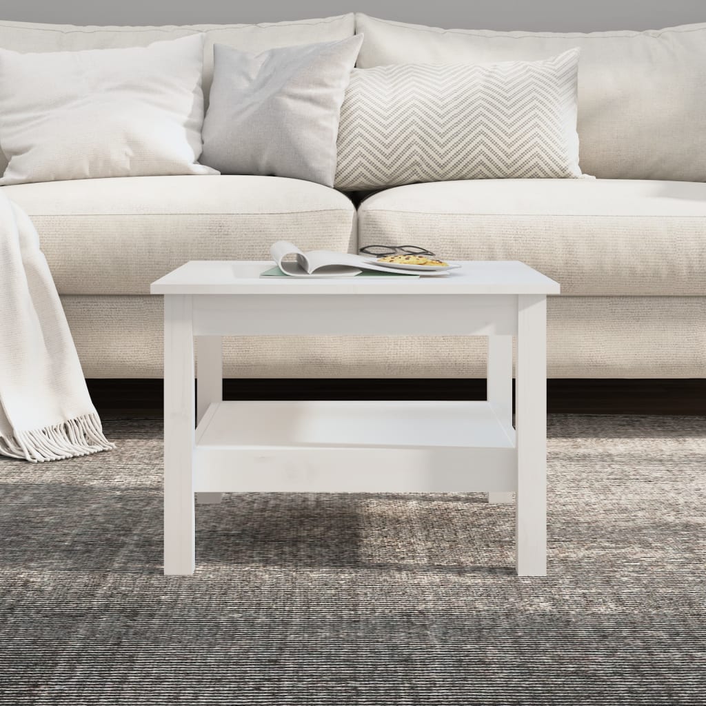 Mesa de centro 55x55x40 cm pinho maciço branco - Image 3