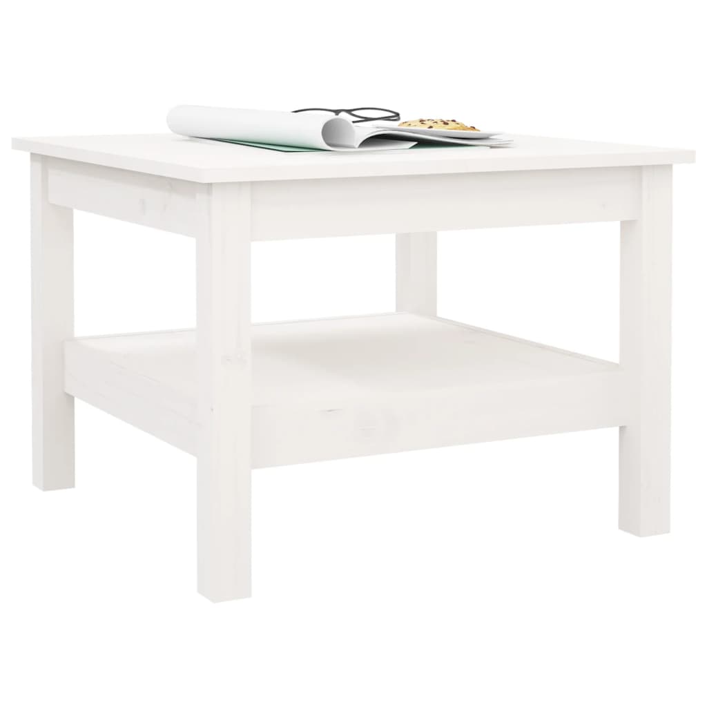 Mesa de centro 55x55x40 cm pinho maciço branco - Image 4