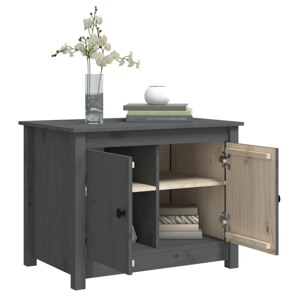 Mesa de centro 71x49x55 cm pinho maciço cinza - Image 4