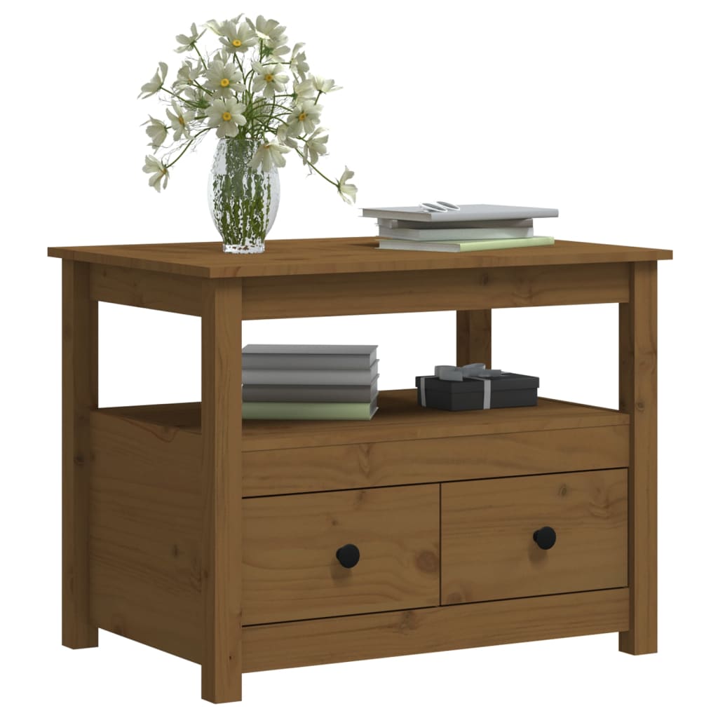 Mesa de centro 71x49x55 cm pinho maciço castanho mel - Image 4