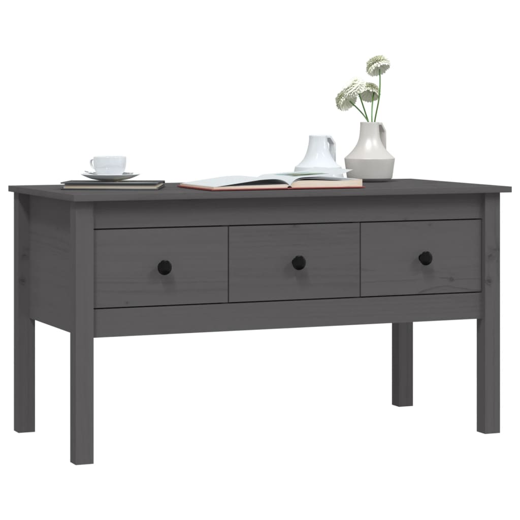 Mesa de centro 102x49x55 cm pinho maciço cinza - Image 3