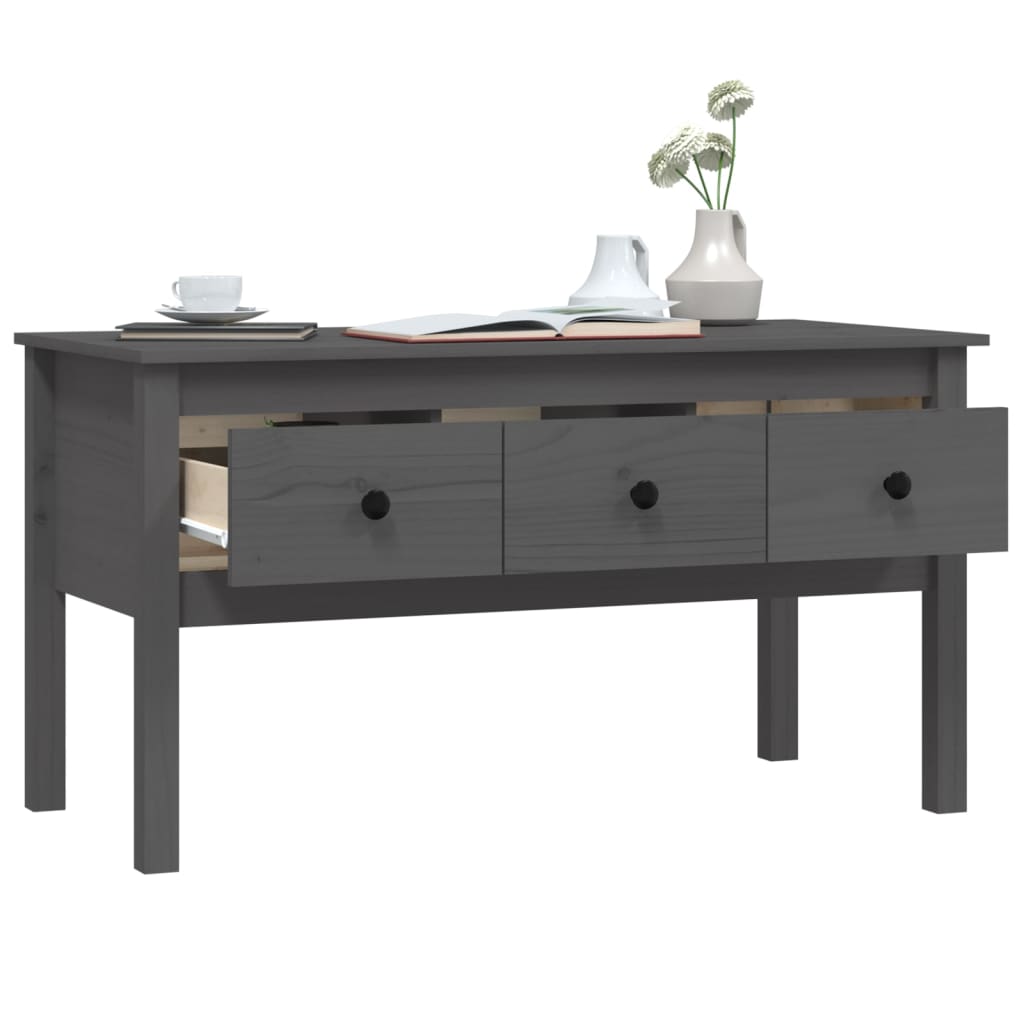 Mesa de centro 102x49x55 cm pinho maciço cinza - Image 4