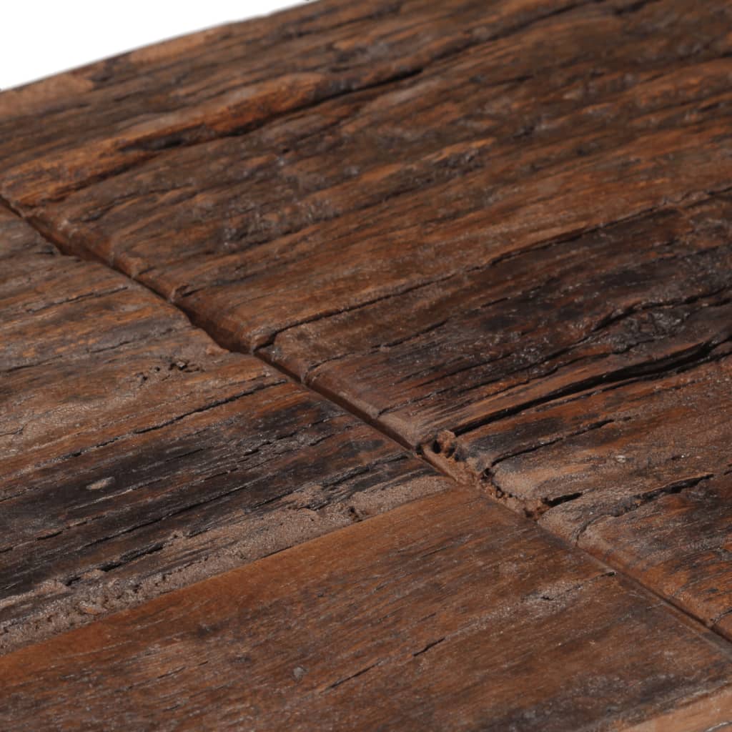 Mesa consola aço inoxidável/madeira ferroviária maciça prateado - Image 6