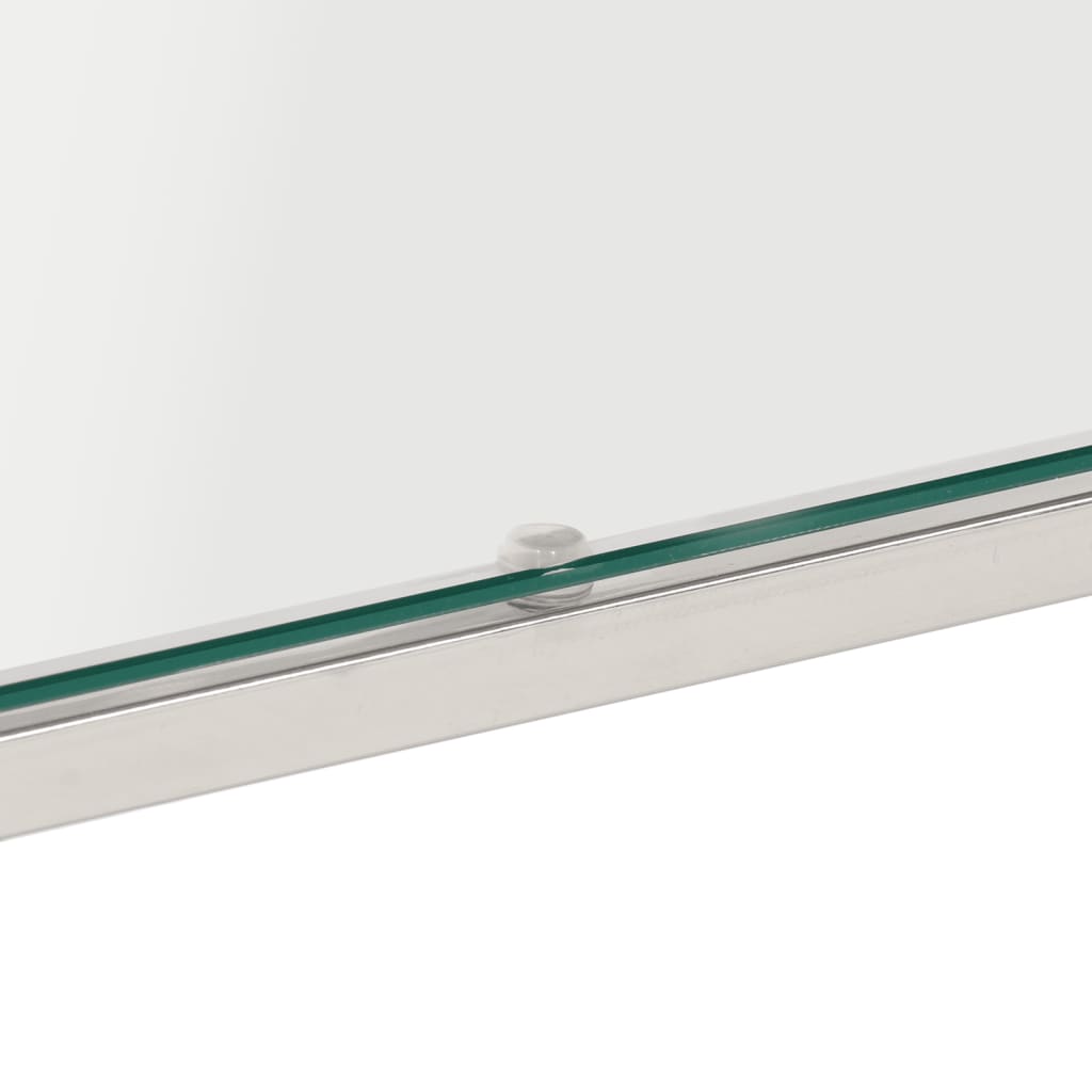 Mesa de centro aço inoxidável e vidro temperado prateado - Image 5