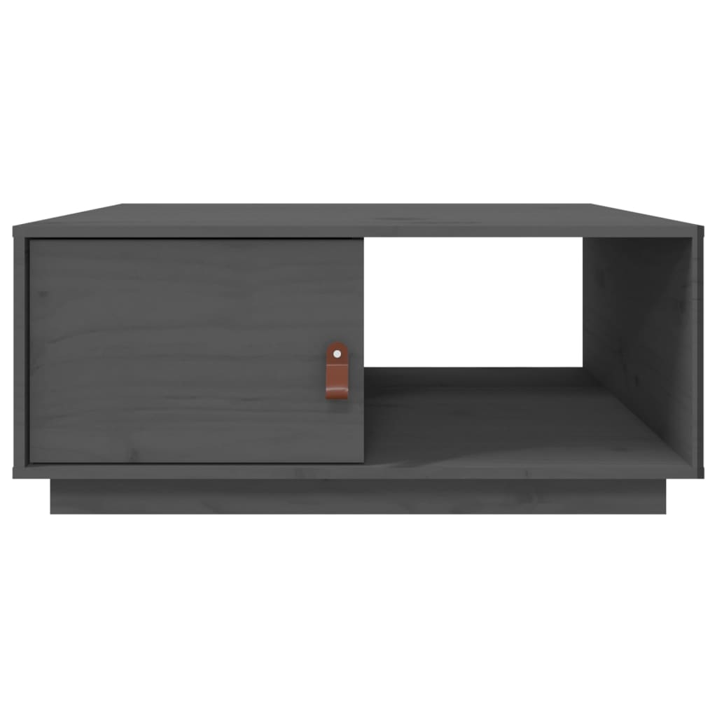 Mesa de centro 80x80x35,5 cm madeira de pinho maciça cinza - Image 5