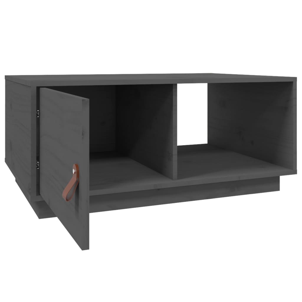 Mesa de centro 80x80x35,5 cm madeira de pinho maciça cinza - Image 6