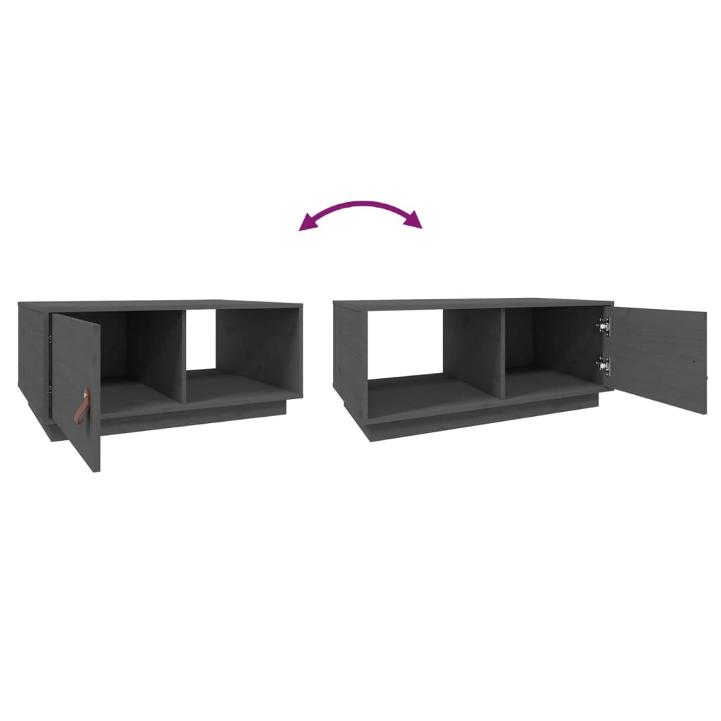 Mesa de centro 80x80x35,5 cm madeira de pinho maciça cinza - Image 8