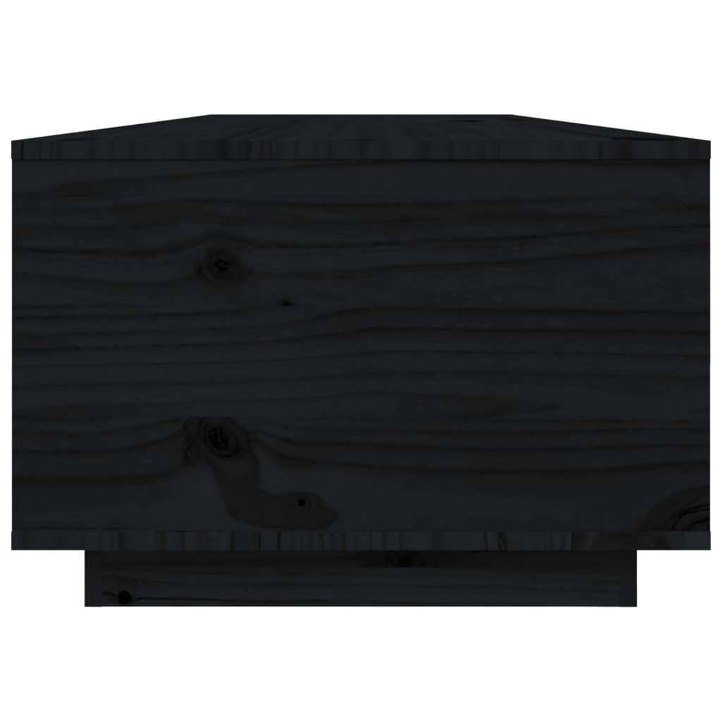 Mesa de centro 80x80x35,5 cm madeira de pinho maciça preto - Image 7