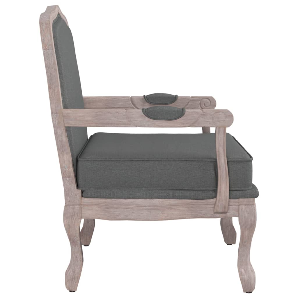 Cadeirão 64x64x90 cm tecido cinzento-escuro - Image 3