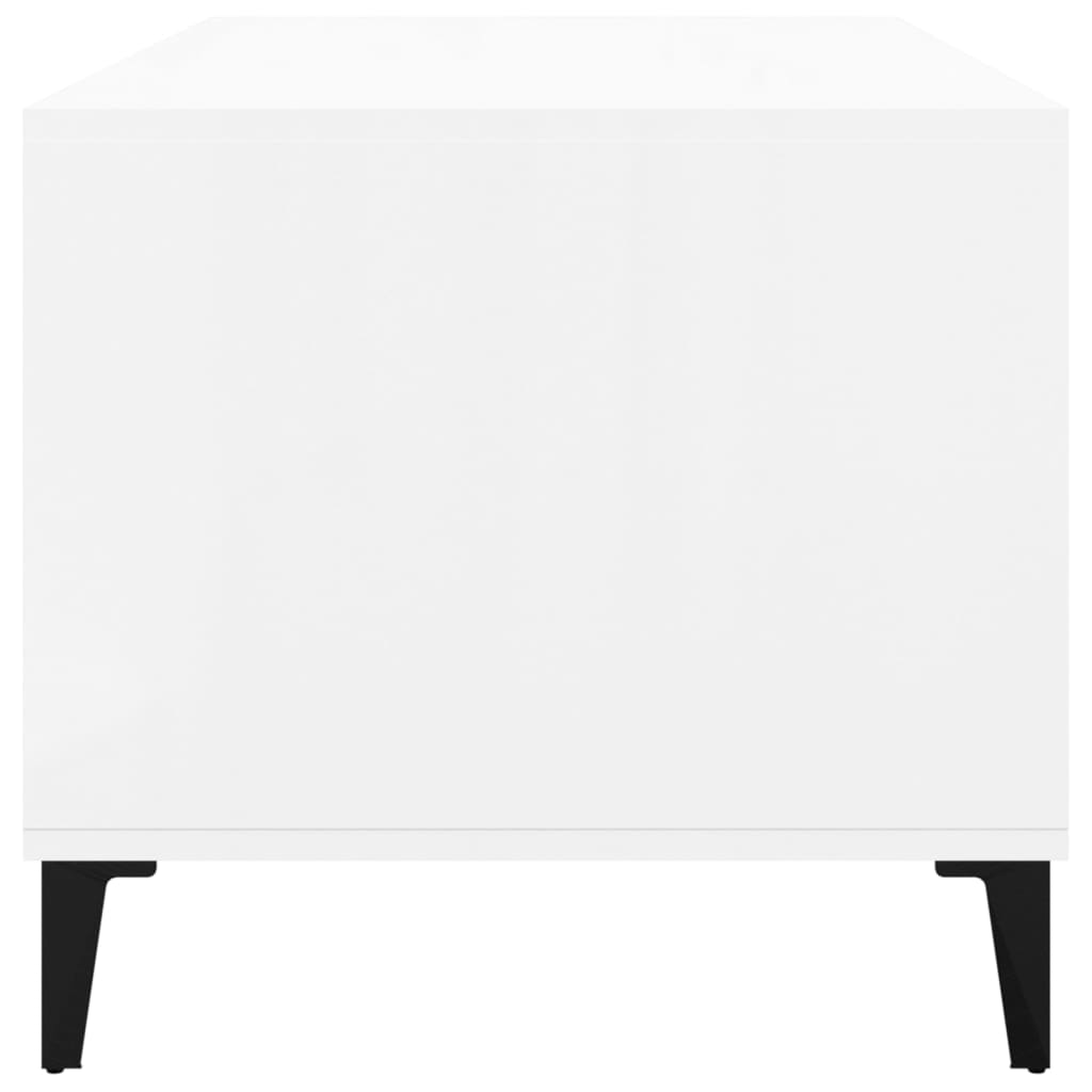 Mesa centro 90x49x45 cm derivados de madeira branco brilhante - Image 6