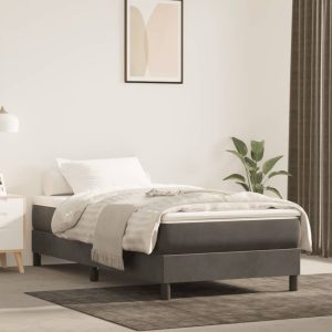 Estrutura de cama sem colchão 80x200 cm veludo cinzento-escuro