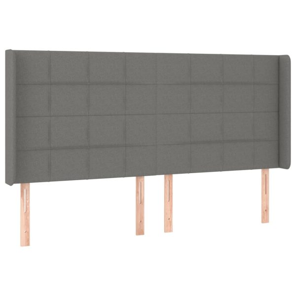 Cama box spring c/ colchão e LED 200x200 cm tecido cinza-escuro - Image 6