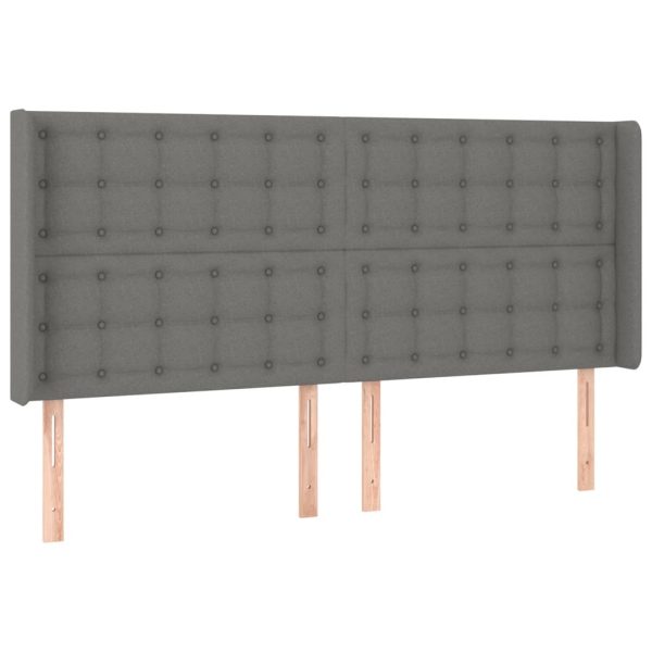 Cama box spring c/ colchão e LED 200x200 cm tecido cinza-escuro - Image 6