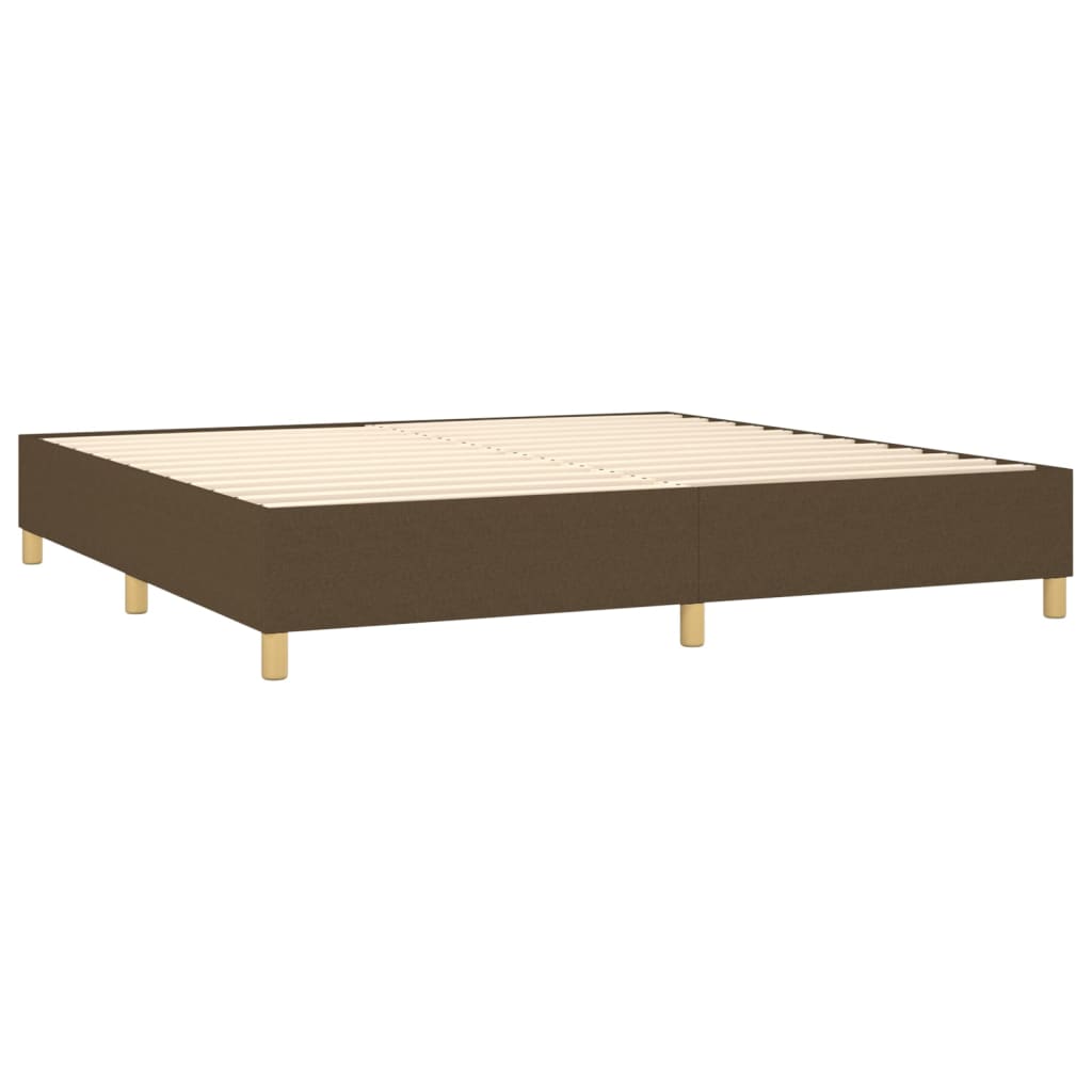 Cama box spring c/ colchão/LED 200x200cm tecido castanho-escuro - Image 4