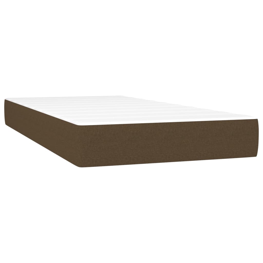 Cama box spring c/ colchão/LED 200x200cm tecido castanho-escuro - Image 5