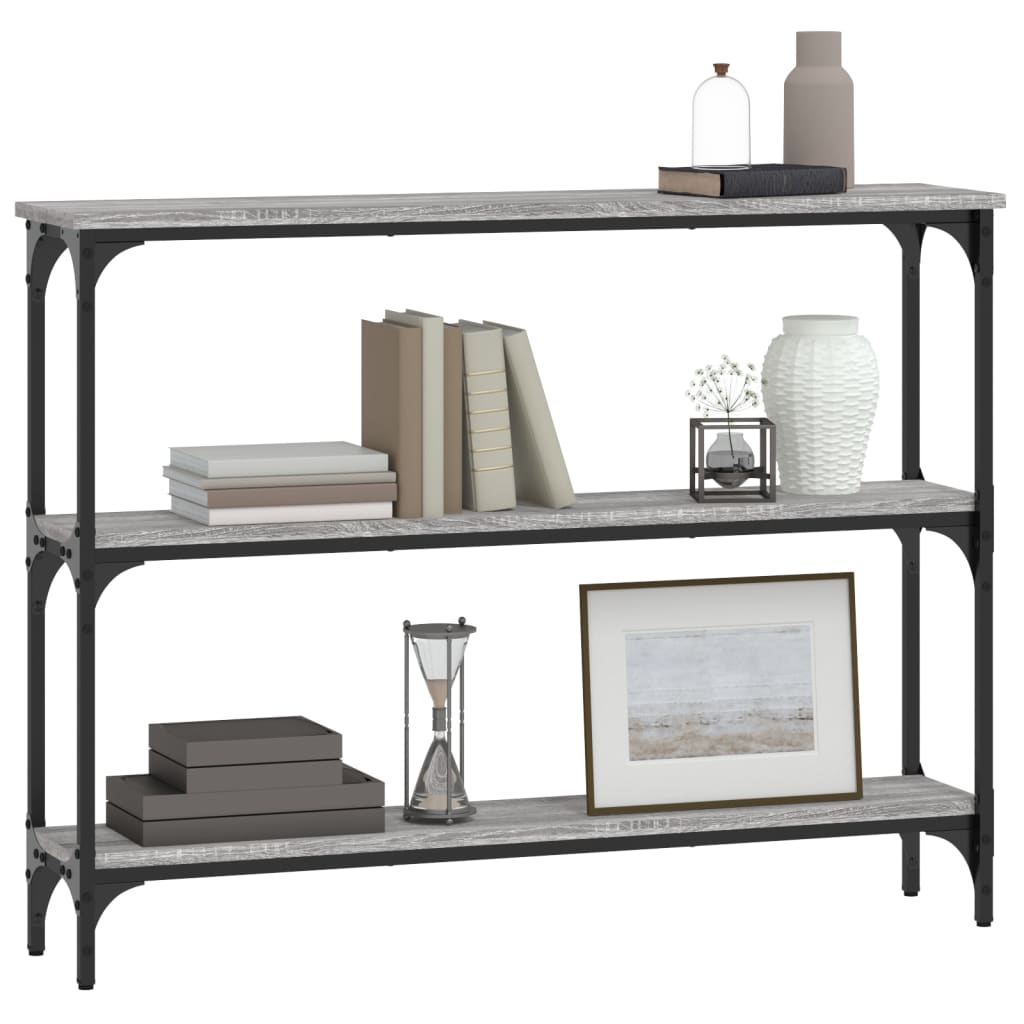 Mesa consola 100x22,5x75cm derivados de madeira cinzento sonoma - Image 2