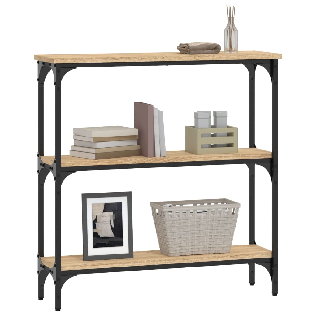 Mesa consola 75x22,5x75 cm derivados de madeira carvalho sonoma - Image 2