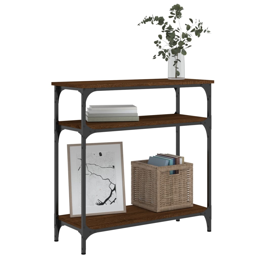 Mesa consola 75x29x75 cm derivados madeira carvalho castanho - Image 2