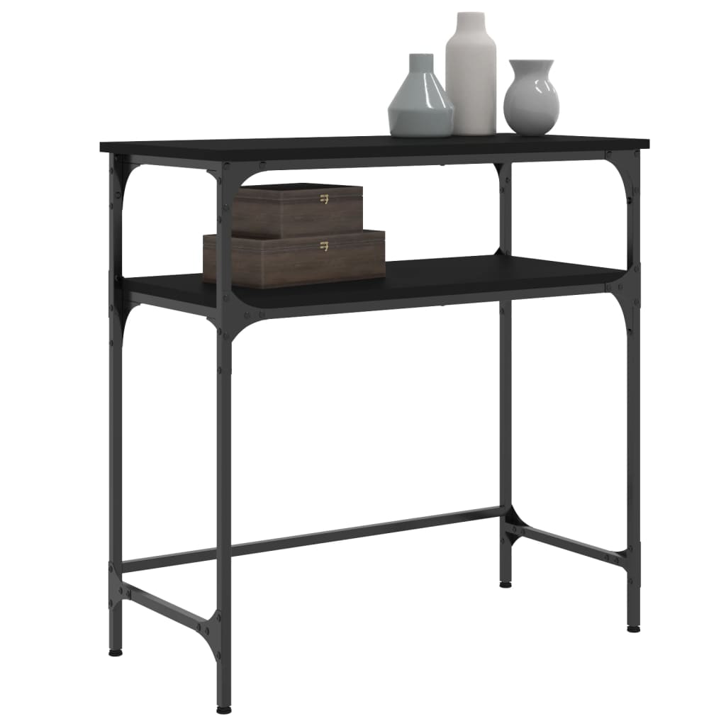 Mesa consola 75x35,5x75 cm derivados de madeira preto - Image 2