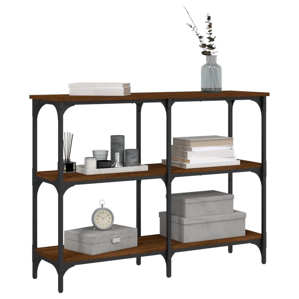 Mesa consola 100x29x75 cm derivados madeira carvalho castanho - Image 2