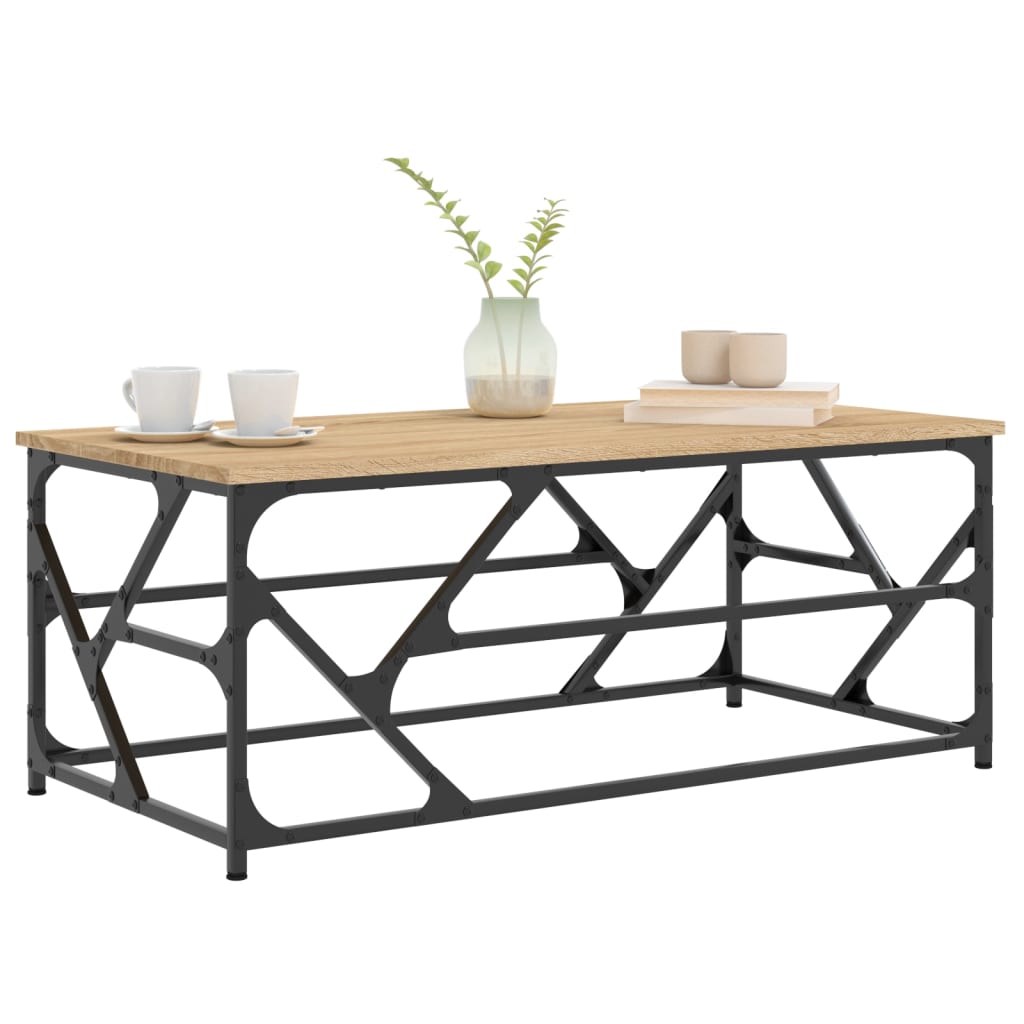 Mesa centro 100x50x40 cm derivados madeira cor carvalho sonoma - Image 2