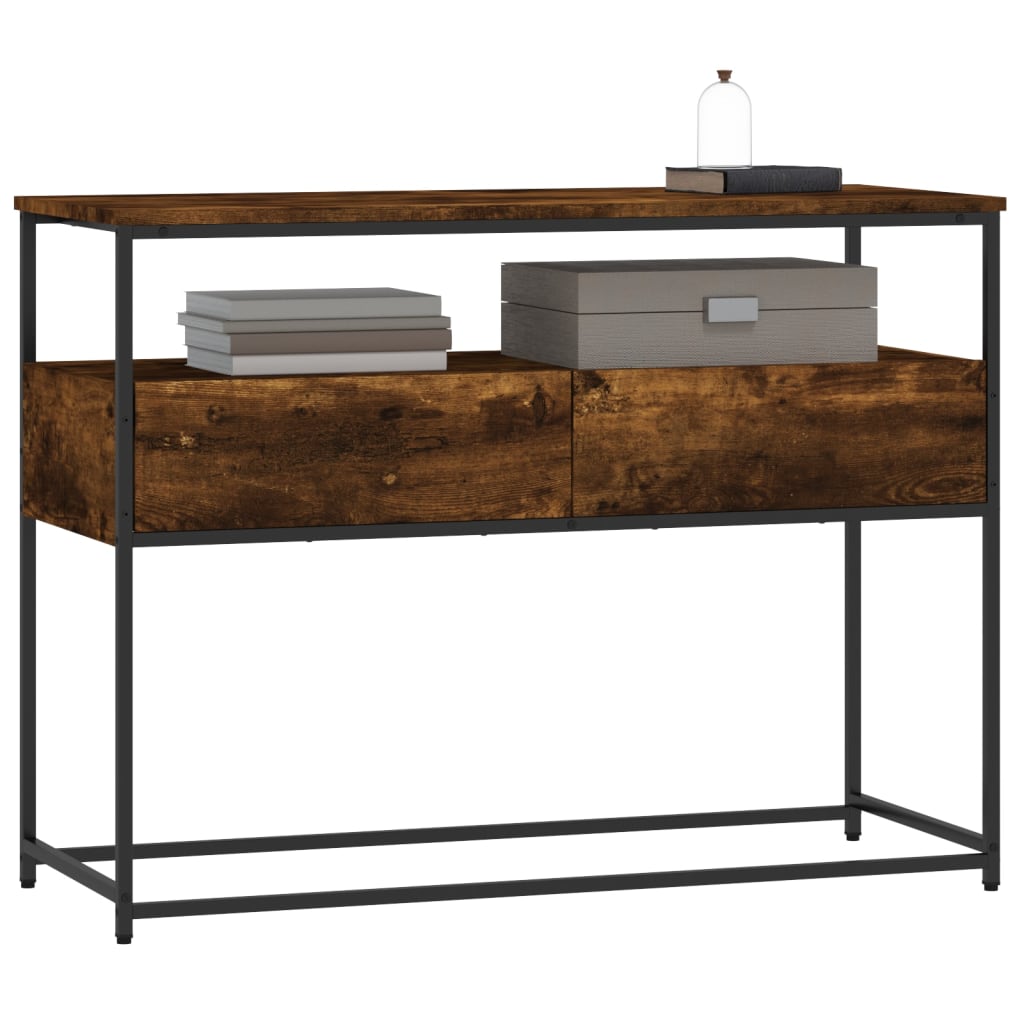 Mesa consola 100x40x75 cm derivados de madeira carvalho fumado - Image 2