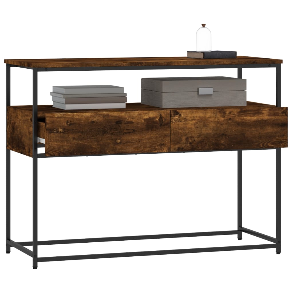 Mesa consola 100x40x75 cm derivados de madeira carvalho fumado - Image 3