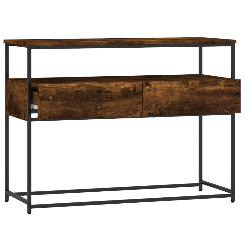 Mesa consola 100x40x75 cm derivados de madeira carvalho fumado - Image 4