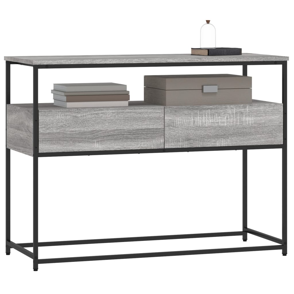 Mesa consola 100x40x75 cm derivados de madeira cinzento sonoma - Image 2