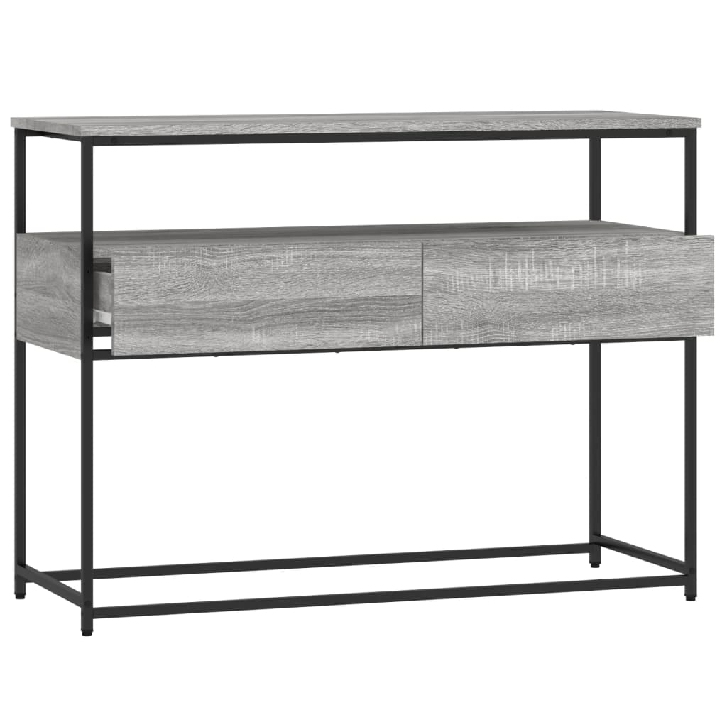 Mesa consola 100x40x75 cm derivados de madeira cinzento sonoma - Image 4