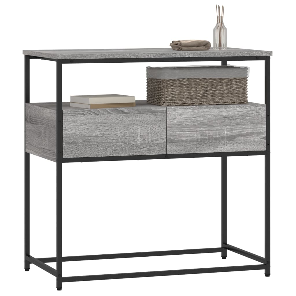 Mesa consola 75x40x75 cm derivados de madeira cinzento sonoma - Image 2